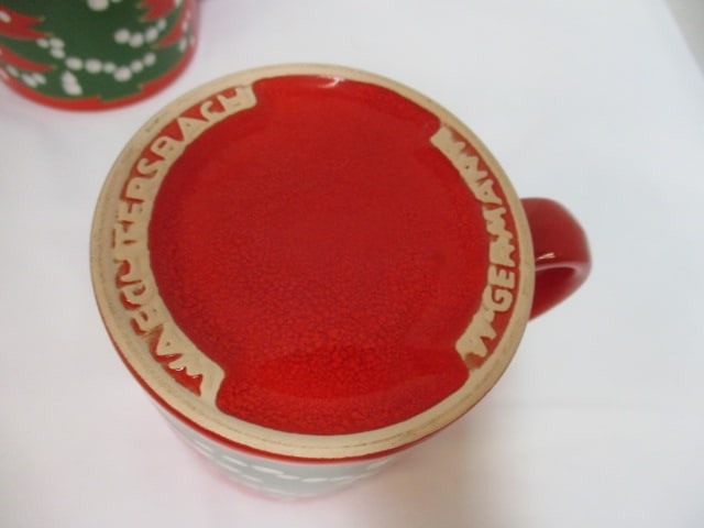Four Waechersbach W. Germany Christmas Tree Mugs - 4