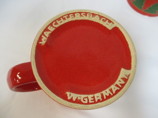 Four Waechersbach W. Germany Evergreen Tree Mugs - 5
