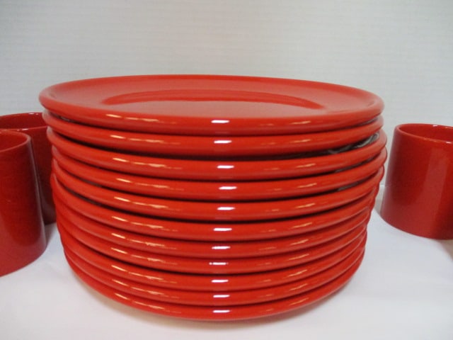 Waechersbach W. Germany Red Plates and Mugs - 4