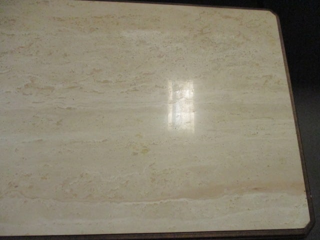 Heavy Tiered Travertine Marble Coffee with Glass Undershelf - 2