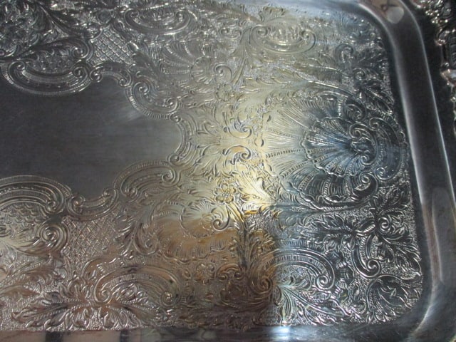 Newbury Port Silverplate Rectangular Footed Serving Tray - 3