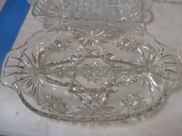 Grouping of Clear Glass Serving Pieces - 2