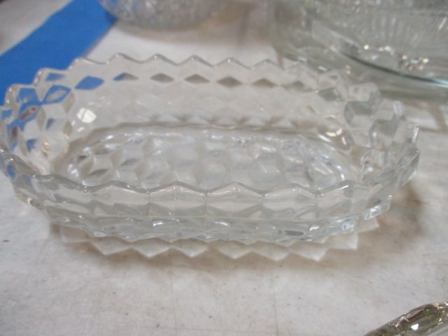 Grouping of Clear Glass Serving Pieces - 4
