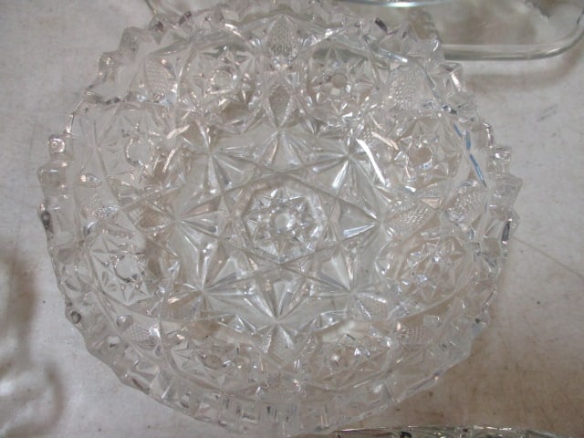 Grouping of Clear Glass Serving Pieces - 6