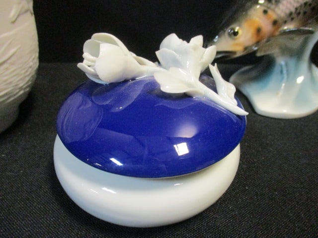 Goebel W. Germany Porcelain Trout Figurine, 1998 Lladro Bisque Porcelain Dolphin - 4