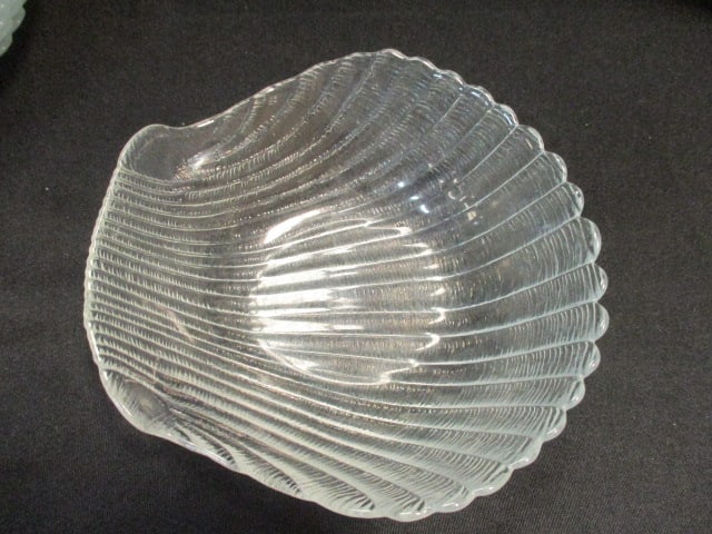 Large Grouping of Textured Glass Fish and Shell Bowls and Plates - 2