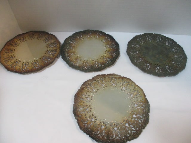 Five Filagree Silverplate Trivets - 4