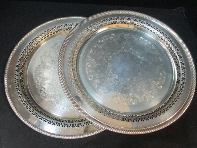 Four Crosby and Wm. Rogers Serving Trays - 3