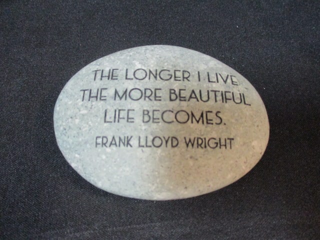 Engraved Inspirational Quote Stone, Frosted Glass Jars and Crystal Dish - 8