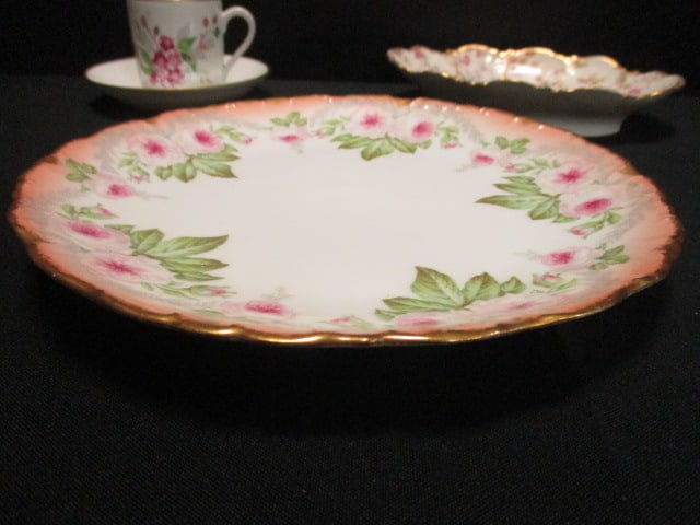 Limoges Porcelain Demi Tasse Cup/Saucer, Plate and Bonbon Dish - 4
