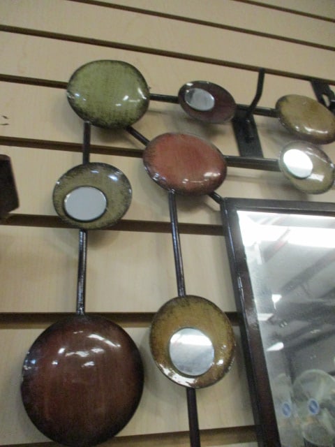 Earthtone Concentric Circle Frame Beveled Mirror - 2