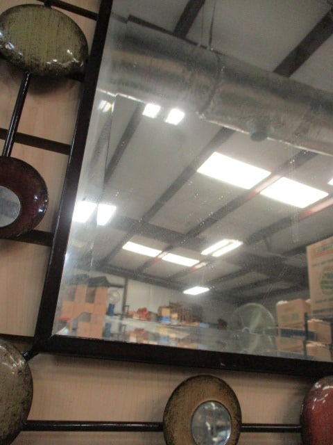 Earthtone Concentric Circle Frame Beveled Mirror - 3
