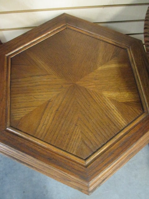 Retro Spanish Revival Hexagonal Lamp Table - 2