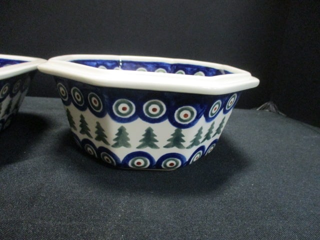 Boleslawiec Polish Pottery "Evergreens and Peacock Eyes" Bowls - 2