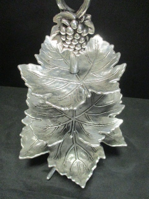 Arthur Court Cast Aluminum 3 Tier Maple Leaf Serving Stand - 2