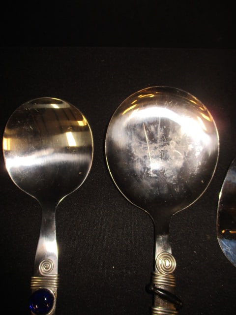Five Embellished Wire Wrapped Stainless Steel Serving Pieces - 5