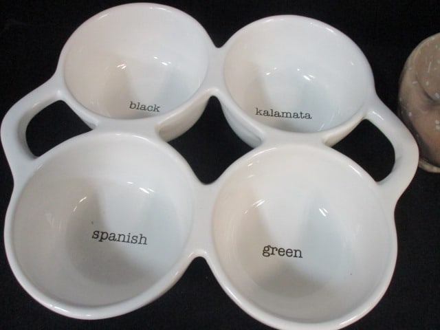 Mudpie Rabbit Shape Tidbit Dish, Midpie 4 Part Olive Serving Tray and Heavy Stainless - 4