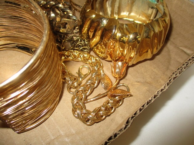 Demi-Fine Gold Tone Fashion Jewelry Cuff Bracelets, Earrings and Necklaces - 2