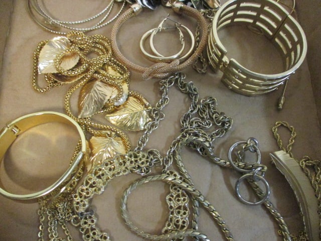 Demi-Fine Gold Tone Fashion Jewelry Cuff Bracelets, Earrings and Necklaces - 2