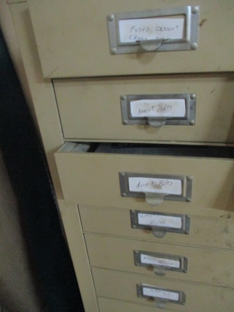 33 Drawer Metal Cabinet with Contents - 7