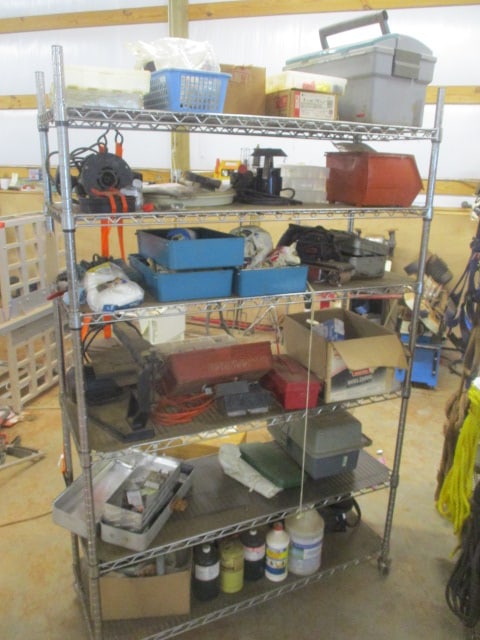 6' 6 Shelf Wire Rack on Casters with Contents (1 of 17)