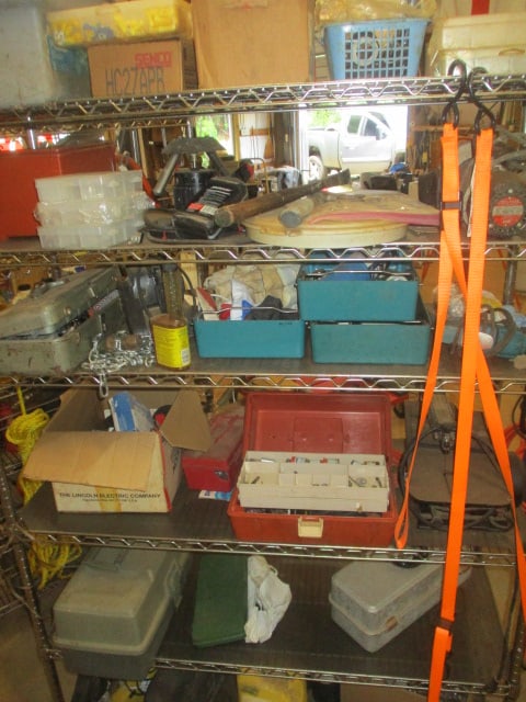 6' 6 Shelf Wire Rack on Casters with Contents - 7