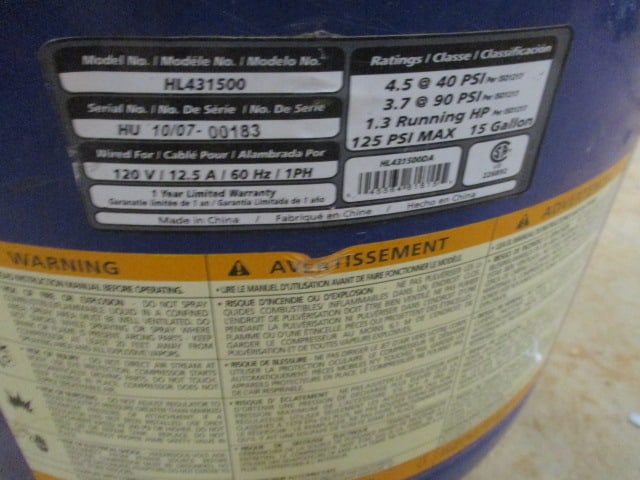 Campbell Hausfeld 15 Gallon Upright Compressor - 3