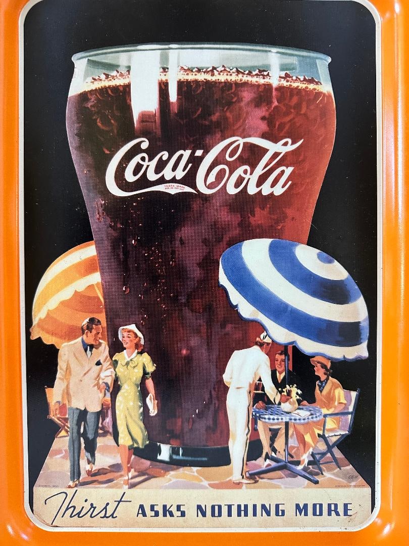 Vintage 1992 Coca-Cola "THIRST ASKS NOTHING MORE"? Metal Tray - 2