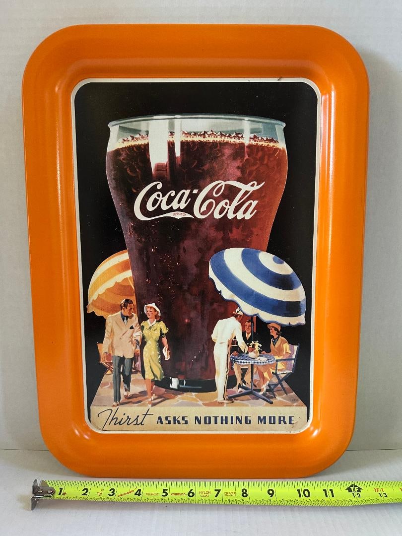 Vintage 1992 Coca-Cola "THIRST ASKS NOTHING MORE"? Metal Tray - 3