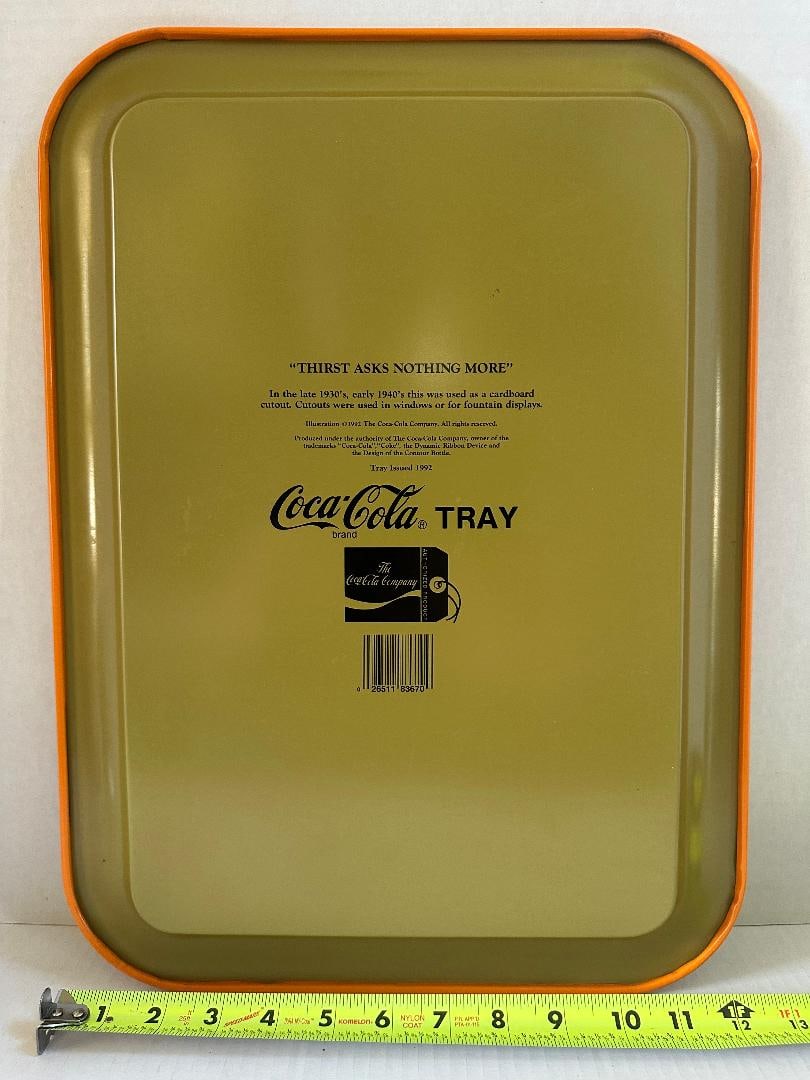Vintage 1992 Coca-Cola "THIRST ASKS NOTHING MORE"? Metal Tray - 4