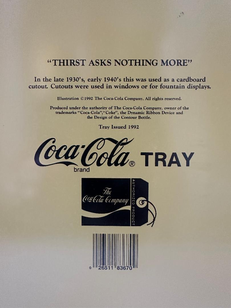 Vintage 1992 Coca-Cola "THIRST ASKS NOTHING MORE"? Metal Tray - 5