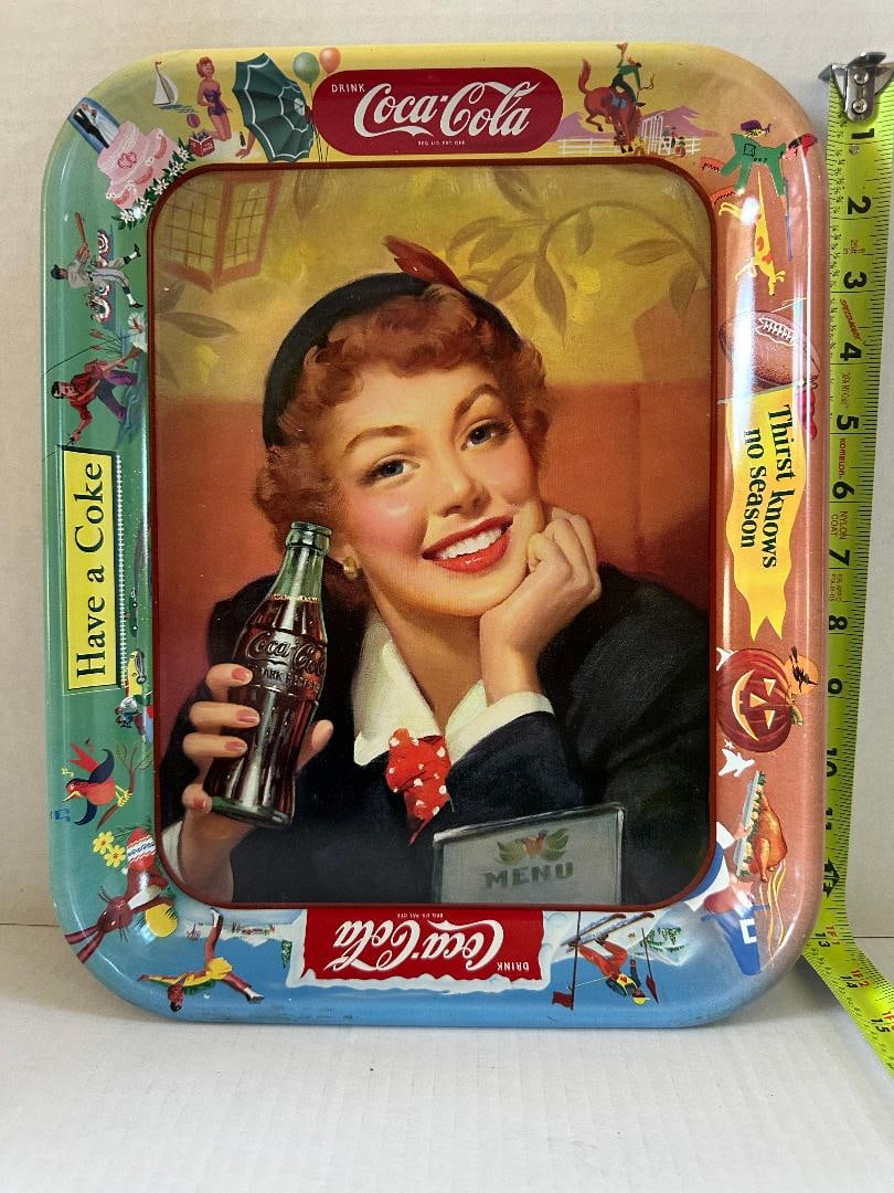 1950s Coca-Cola "MENU GIRL"? Metal Serving Tray: 10.5" x 13.25"