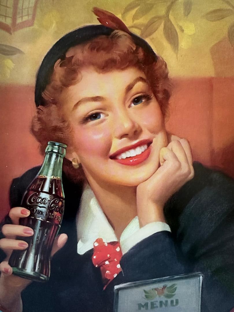 1950s Coca-Cola "MENU GIRL"? Metal Serving Tray - 2