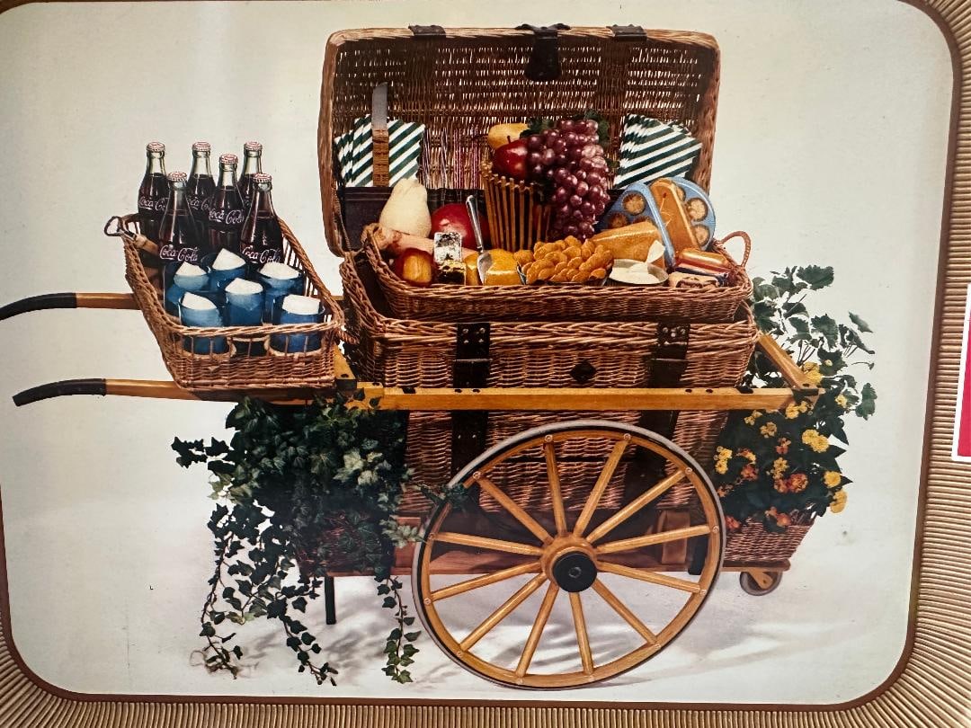 1958 Coca-Cola "PICNIC CART"? Metal Serving Tray - 2