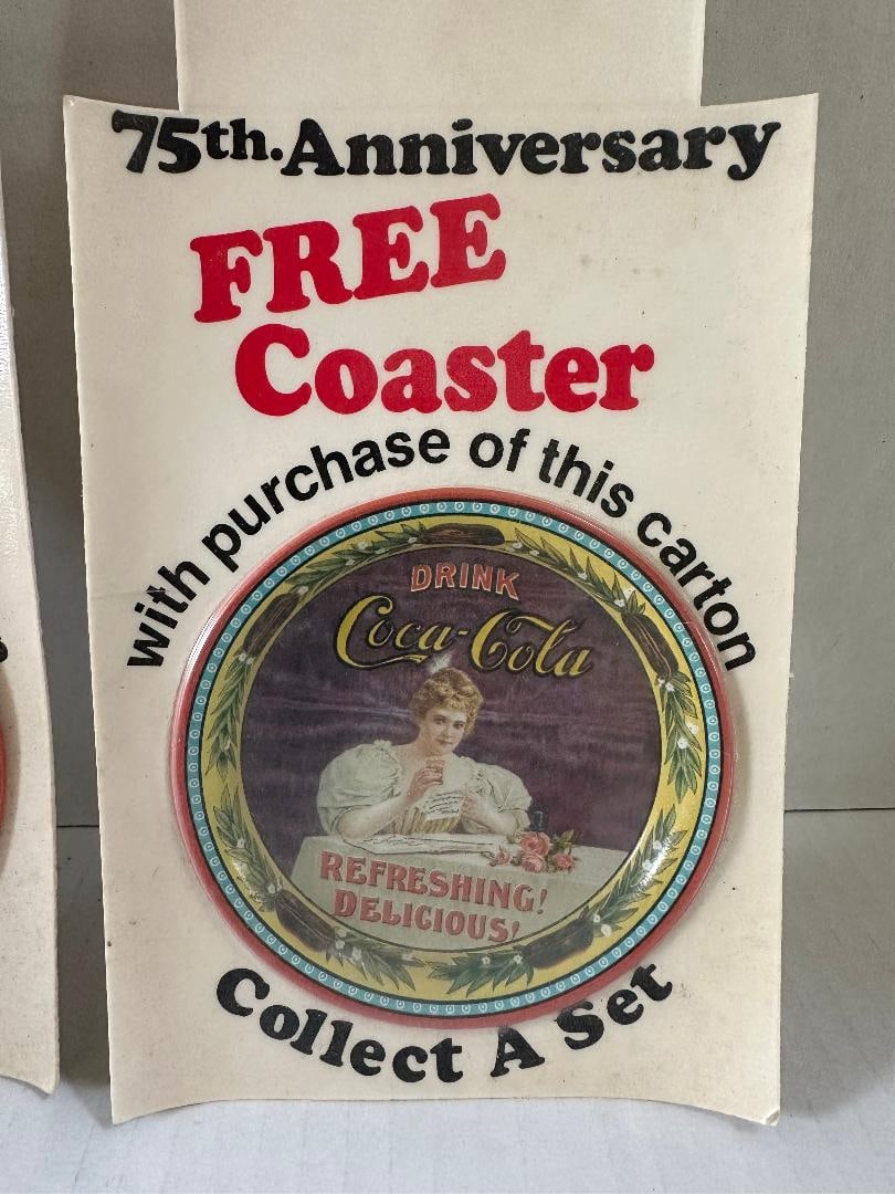 Lot of 2 Sealed in Original Packaging with Bottle Hanger, 1976 Coca-Cola 75th Anniversary Promotion - 2