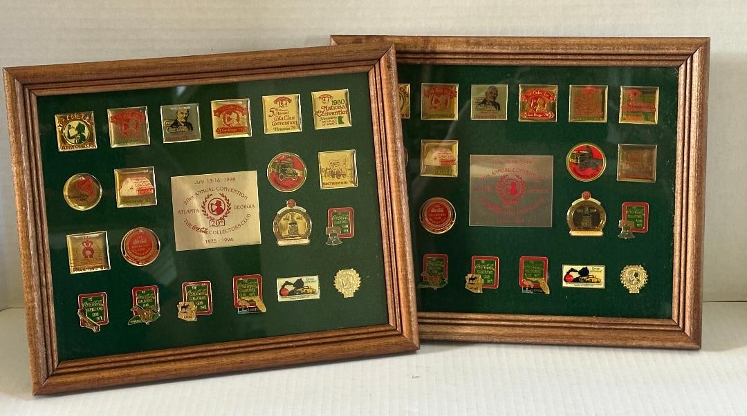 Lot of 2 Framed The Coca-Cola Collectors Club 20th Annual Convention, Atlanta Georgia, July 13-16... - 2