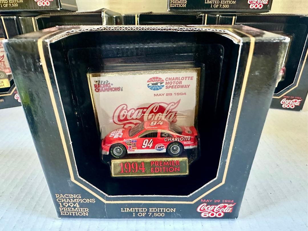 Lot of 7 Limited Edition 1994 Die Cast Metal Coca-Cola 600 PREMIER EDITION Race Cars in Orig. Uno... - 2