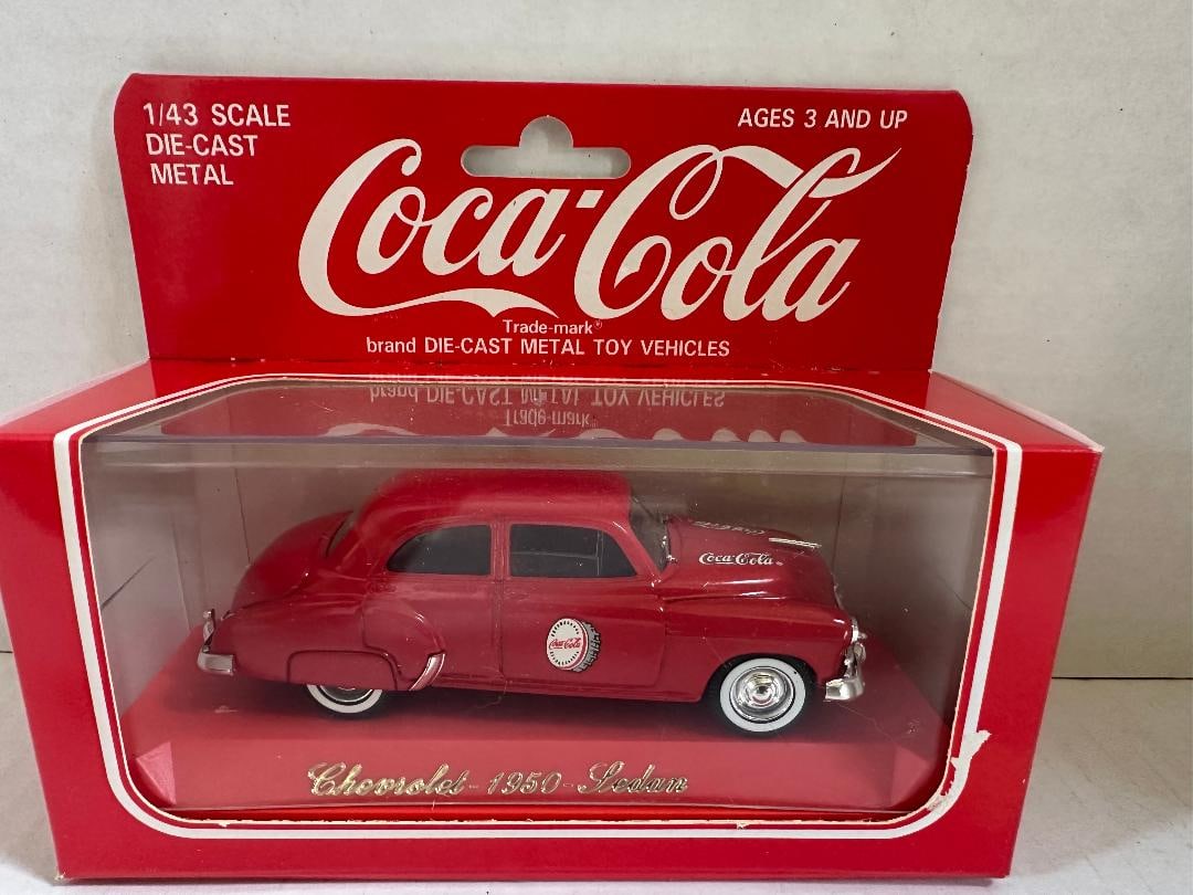 Vintage Coca-Cola Die Cast Metal "1950 CHEVROLET SEDAN"? in Original Unopened Packaging, 1/43 Scale - 2