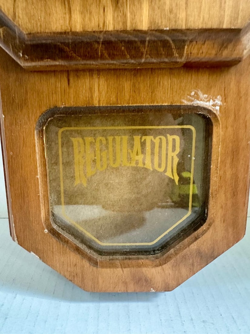 Vintage PEPSI Regulator Wood Battery Operated Wall Clock, Missing Pendulum, Some Nicks - 2