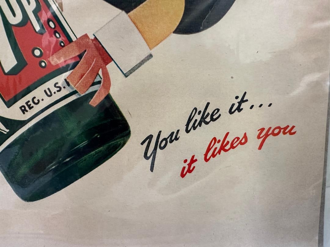 Vintage 1946 "Laugh with The "Fresh Up"? Show"? 7-UP Advertisement Ad in Plastic Wrap - 4