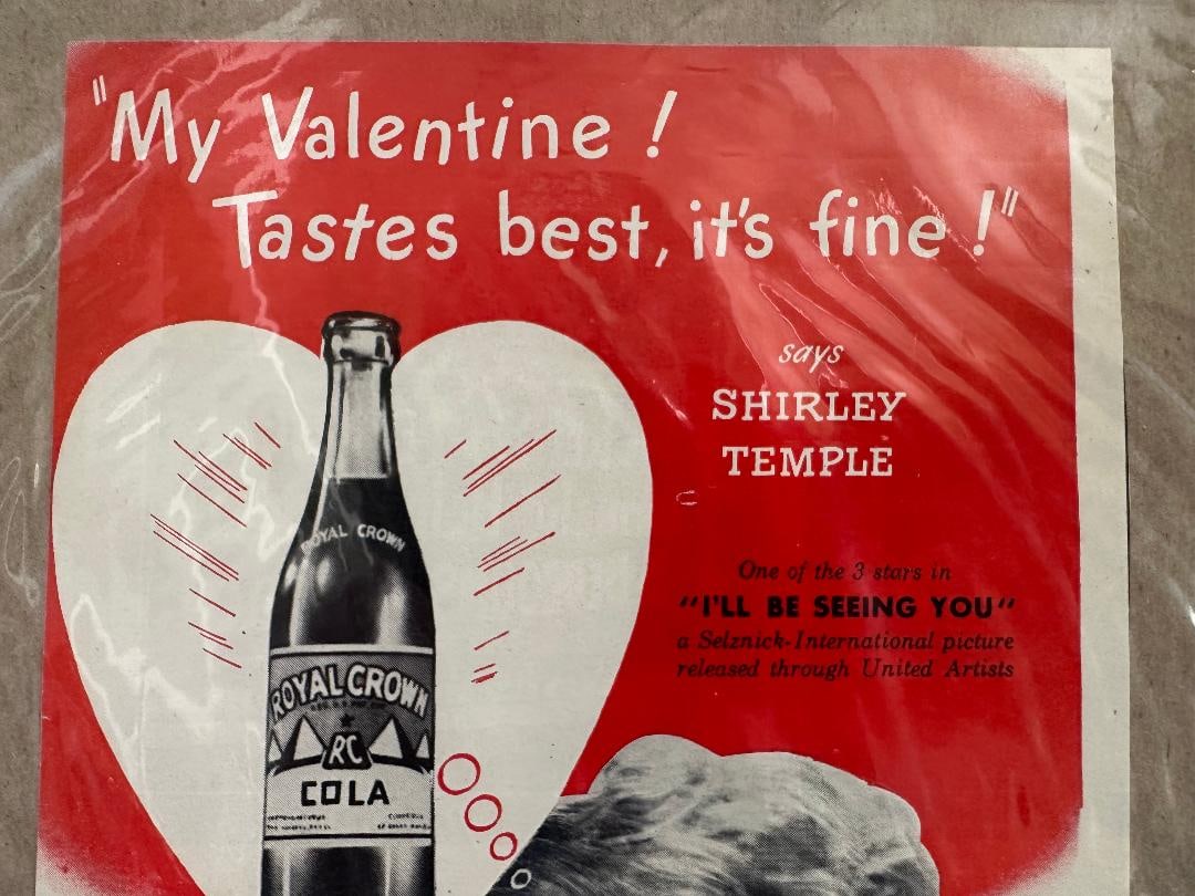 Vintage 1945 ROYAL CROWN COLA, Featuring SHIRLEY TEMPLE - 2