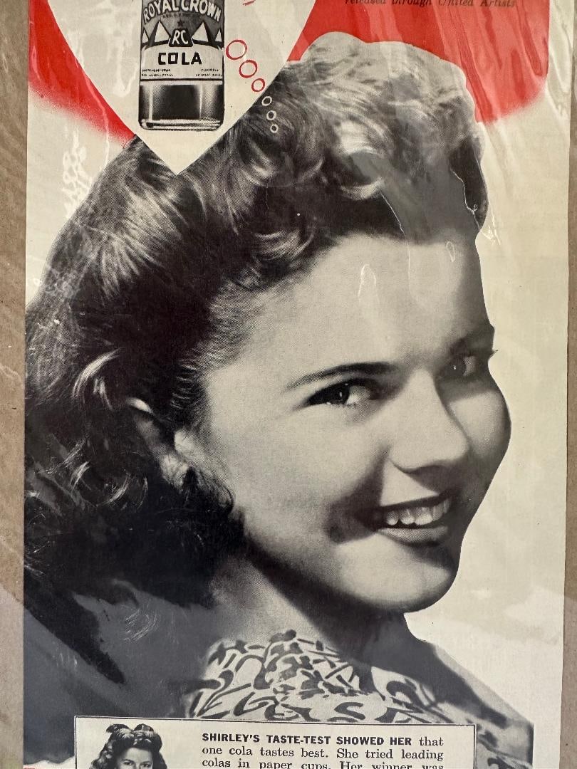 Vintage 1945 ROYAL CROWN COLA, Featuring SHIRLEY TEMPLE - 3