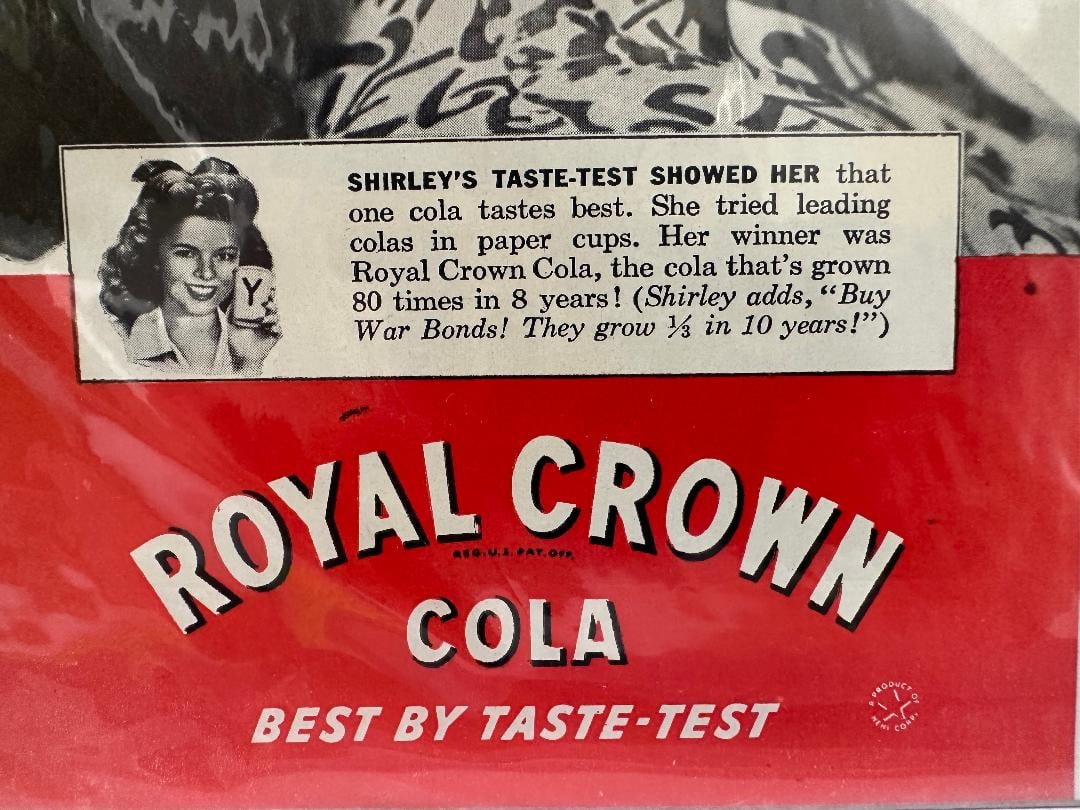 Vintage 1945 ROYAL CROWN COLA, Featuring SHIRLEY TEMPLE - 4