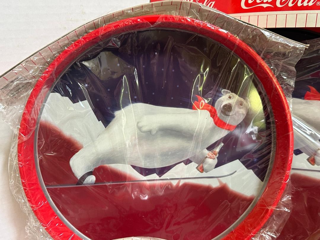 Lot of 14 Vintage 1994 COCA-COLA Polar Bear 12"? Metal Trays - 2
