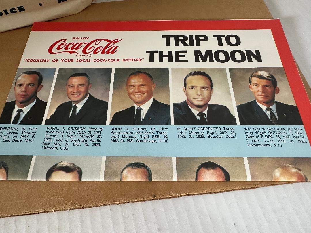 Vintage 1969 Coca-Cola Hammond Talking Series TRIP TO THE MOON, Wall Chart - 4