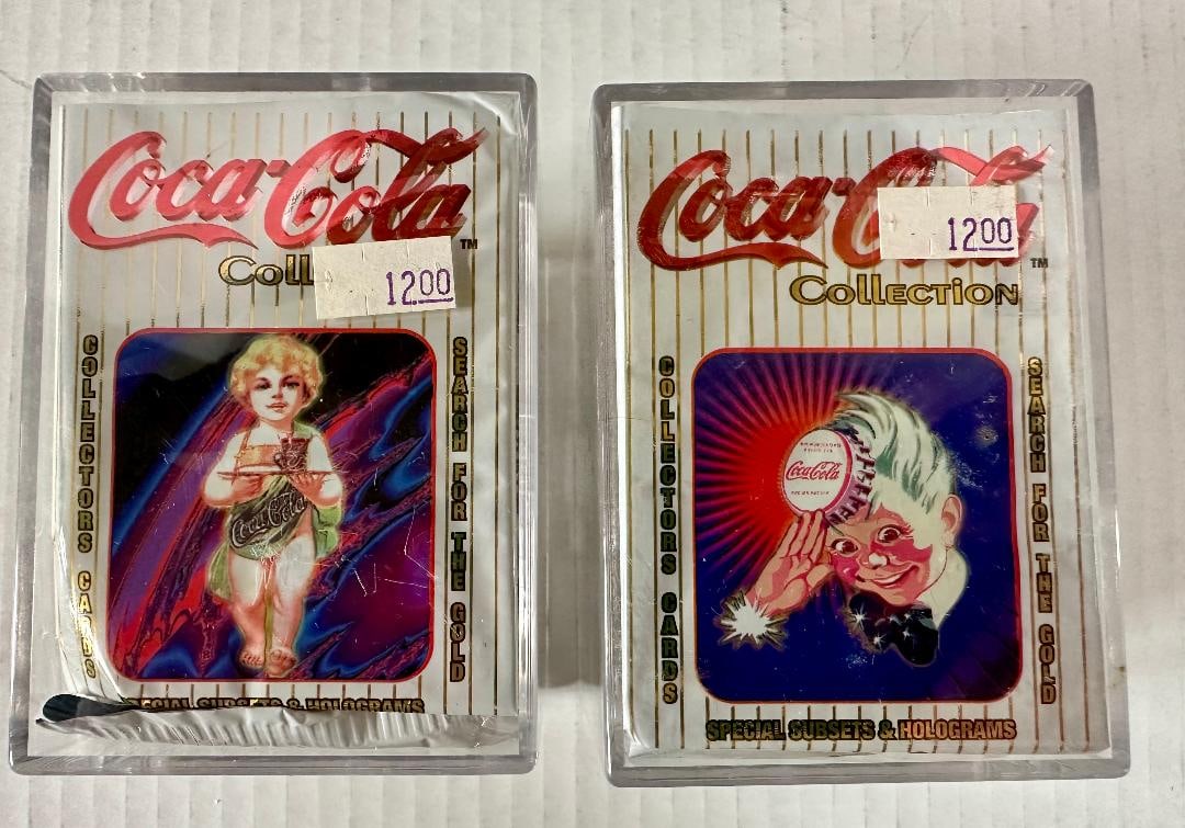 Lot of 2 Vintage 1994 Coca-Cola Collectors Cards in Original Hard Plastic Cases - 2