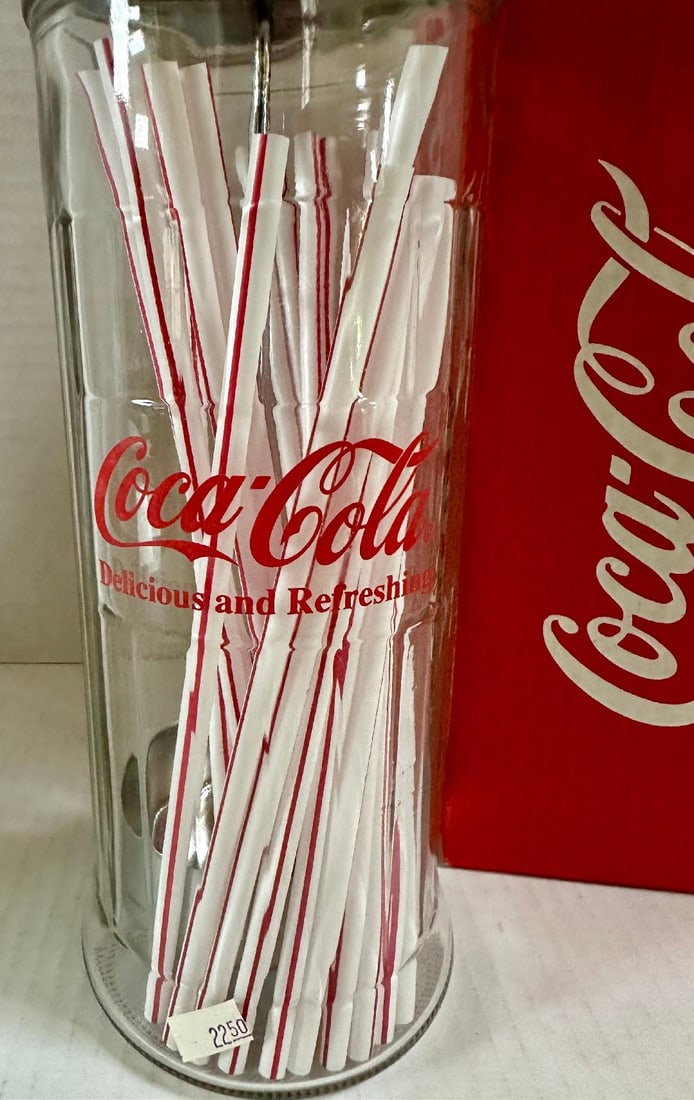 Vintage 1992 COCA-COLA "STRAW DISPENSER"?, New in Original Box with Straws Included - 3