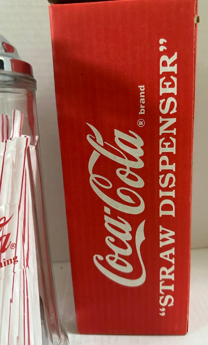 Vintage 1992 COCA-COLA "STRAW DISPENSER"?, New in Original Box with Straws Included - 4
