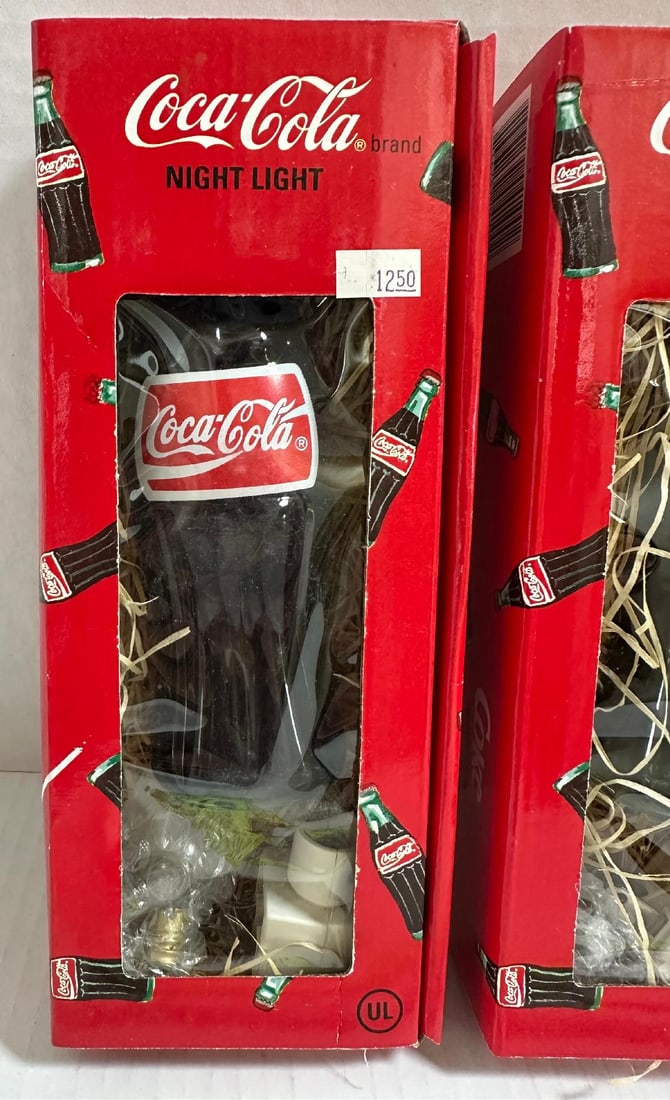 Lot of 3 Vintage 1993 COCA-COLA Bottle Night Lights in Original Unopened Boxes - 2
