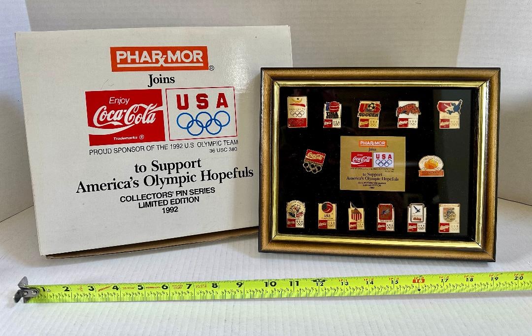 Lot of 21 Boxed Sets! Vintage 1992 Framed Olympic Pin Sets in Original Unopened Boxes - Matches ... - 2